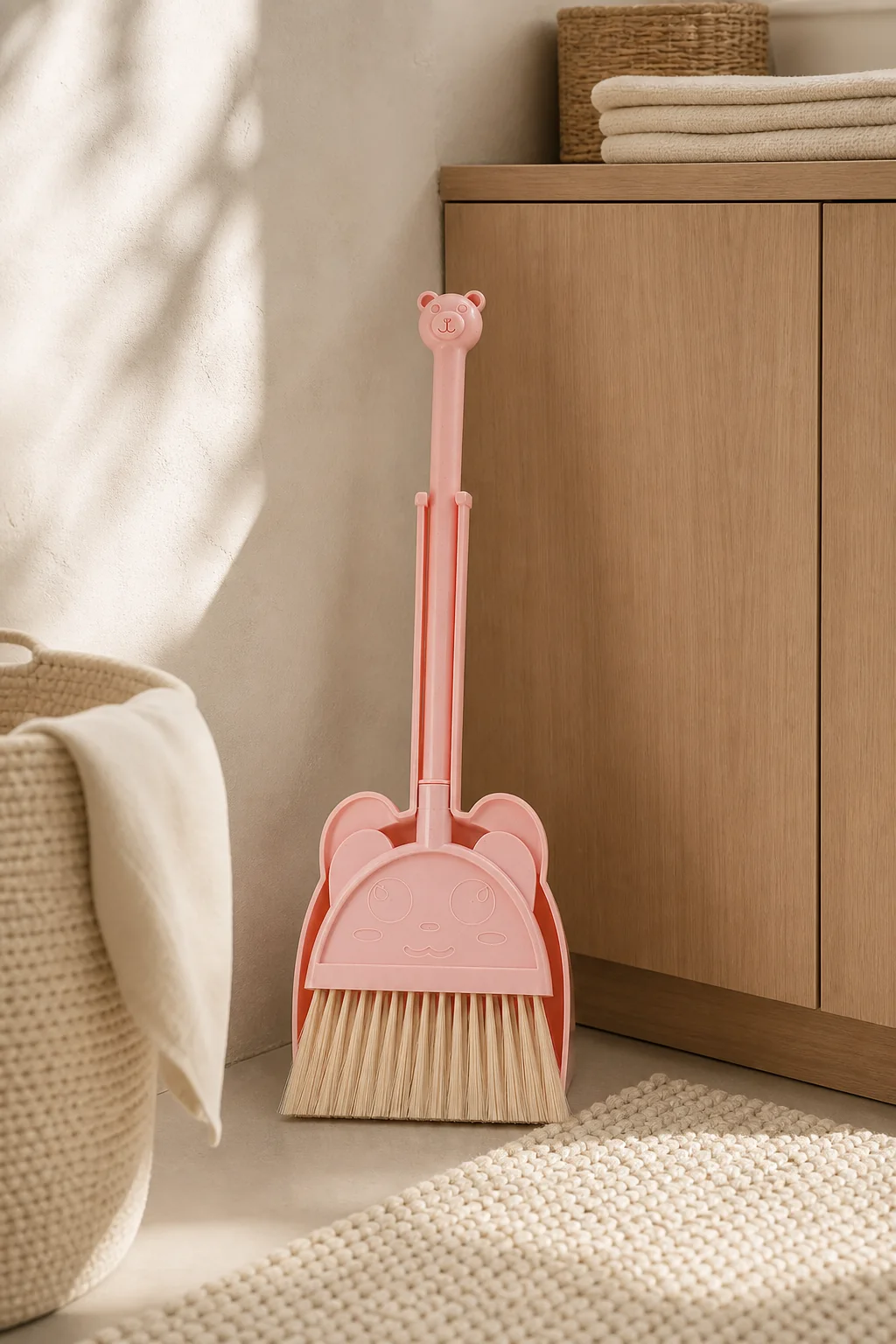 Montessori kids bear broom detail