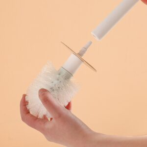 Novelty bathroom cleaning brush with ice cream inspired plastic storage base