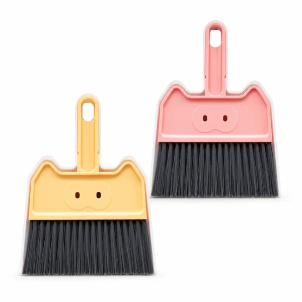 Pig nose mini desktop brush and dustpan set in pastel colors