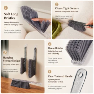 Soft Long Bristles for Sofa and Bed Cleaning