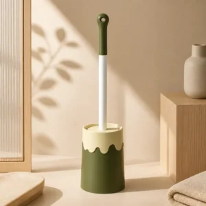 Decorative toilet brush set for modern bathroom accessory collections