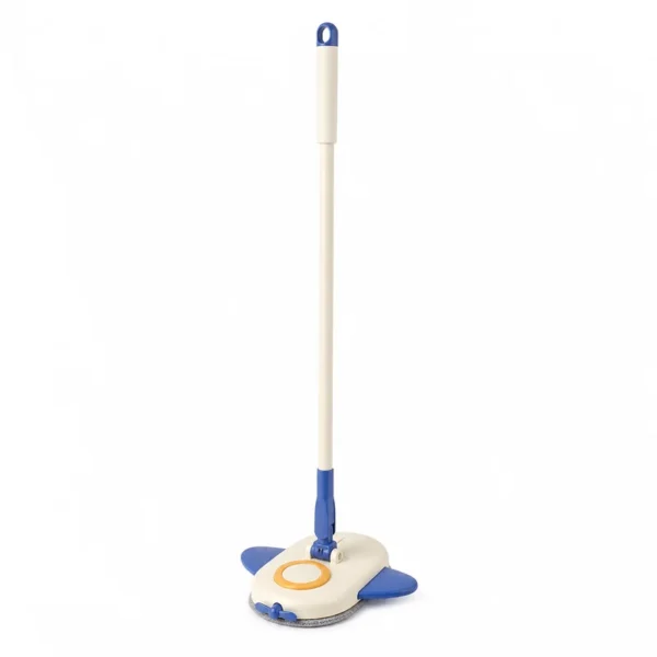 Kids airplane mop in blue for pretend cleaning activities