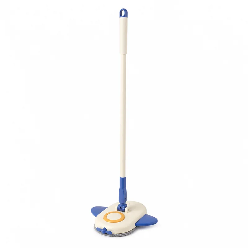 Kids airplane mop in blue for pretend cleaning activities