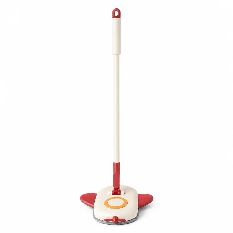 Red kids airplane mop white background