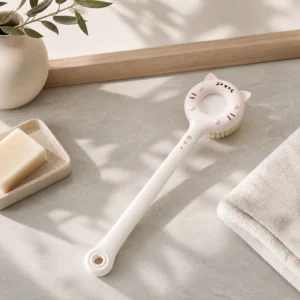 Cat bath brush used for light bathroom cleaning tasks