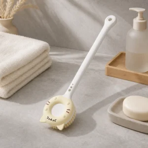 Blue yellow and pink cat bath brush options for wholesale buyers