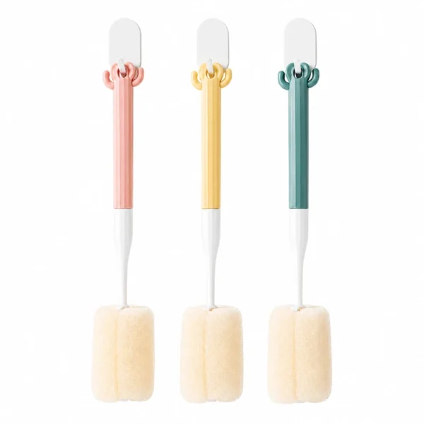 Cactus cup cleaning brush in yellow pink and green colors
