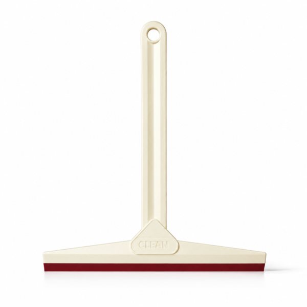 Cream window squeegee with red silicone blade