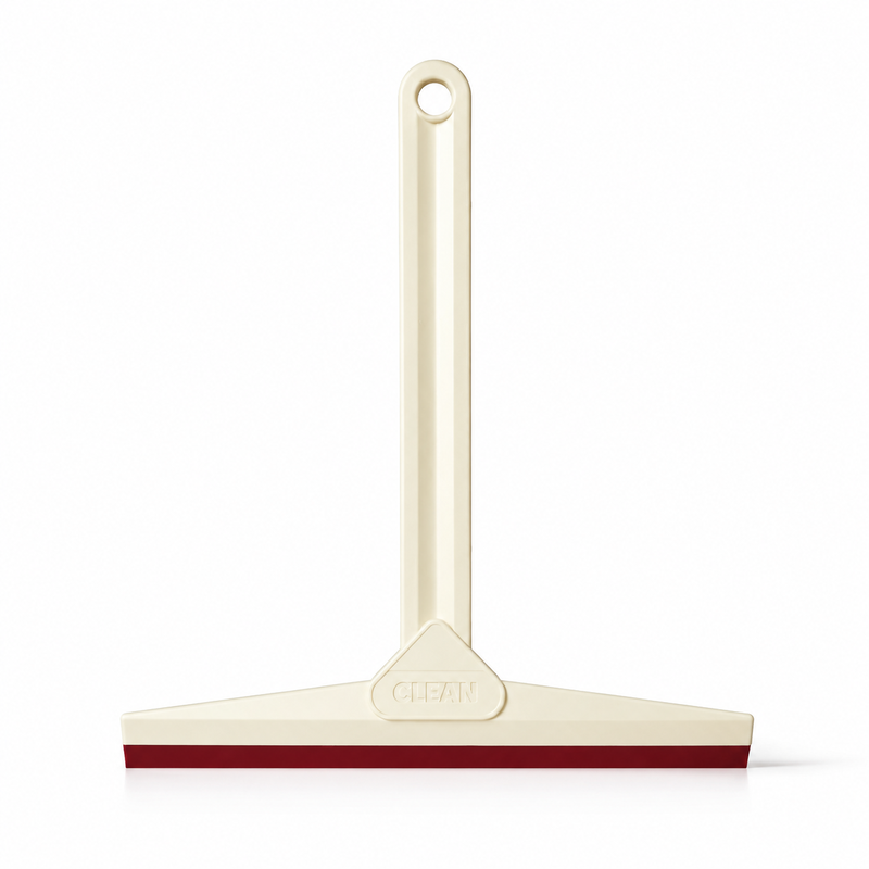 Cream window squeegee with red silicone blade
