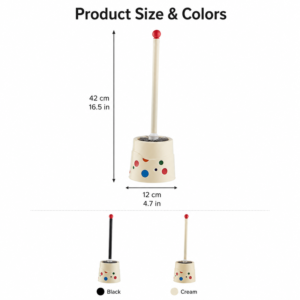 Dopamine toilet brush size and color options in black and cream