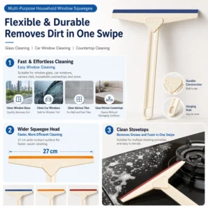 Multi-purpose household window squeegee cleaning glass tiles countertops and stovetops