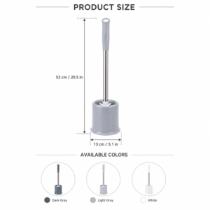 Toilet brush product size and color options chart